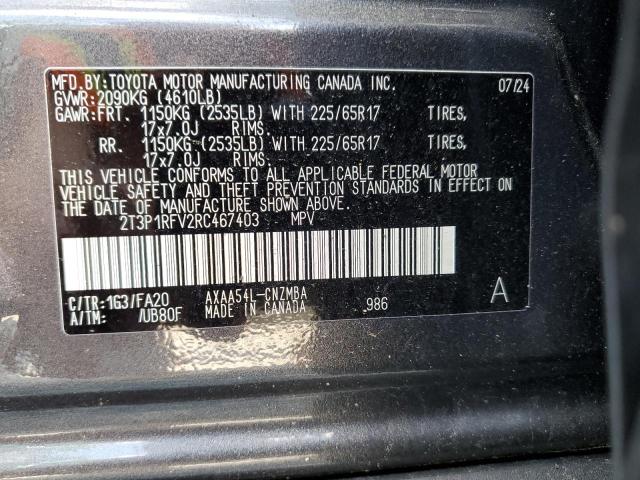 2T3P1RFV2RC467403 - 2024 TOYOTA RAV4 XLE Gris foto 13