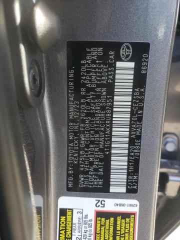 4T1G11AKXRU887951 - 2024 TOYOTA CAMRY SE NIGHT SHADE GRAY photo 12