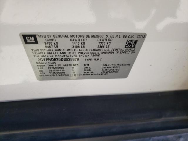 3GYFNDE39DS529879 - 2013 CADILLAC SRX PERFORMANCE COLLECTION Biały zdjęcie 12