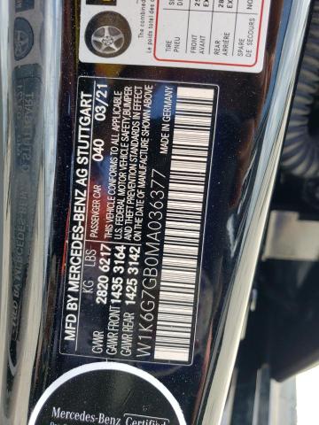 W1K6G7GB0MA036377 - 2021 MERCEDES-BENZ S 580 4MATIC BLACK photo 12