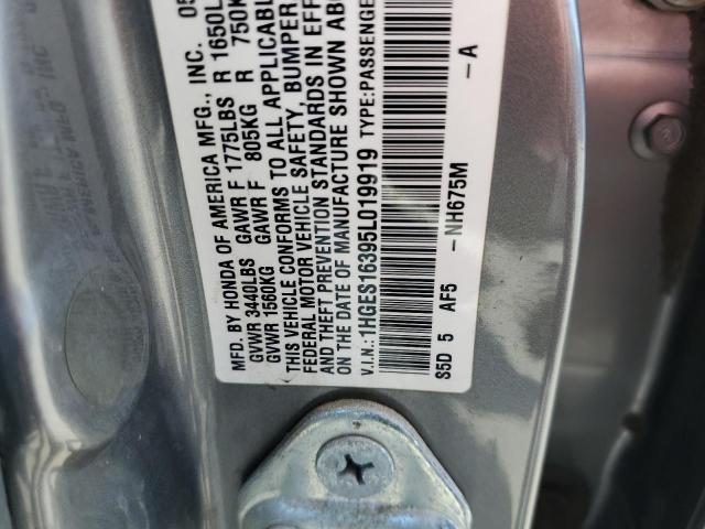 1HGES16395L019919 - 2005 HONDA CIVIC DX VP Grau Foto 12