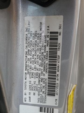 5TEUU42N39Z658575 - 2009 TOYOTA TACOMA ACCESS CAB SILVER photo 13