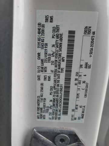 5LMCJ3C93GUJ15631 - 2016 LINCOLN MKC RESERVE WHITE photo 13