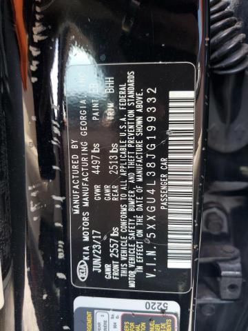 5XXGU4L38JG199332 - 2018 KIA OPTIMA EX BLACK photo 12