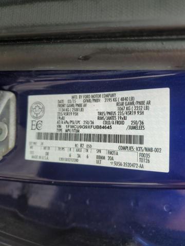 1FMCU9G9XFUB84645 - 2015 FORD ESCAPE SE BLUE photo 12