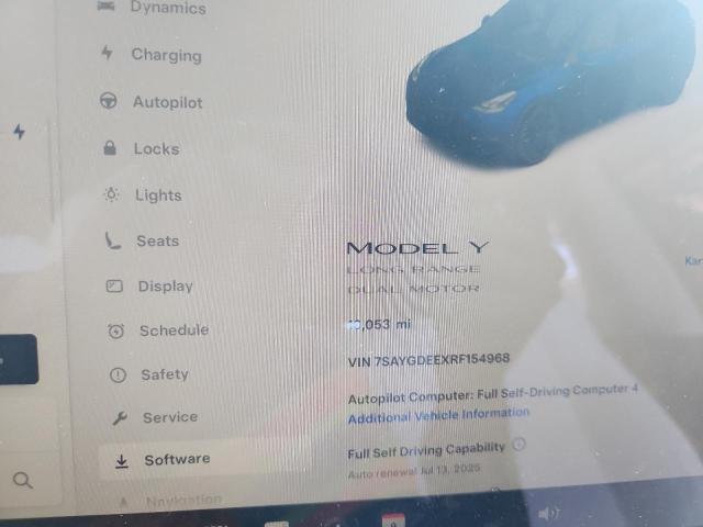7SAYGDEEXRF154968 - 2024 TESLA MODEL Y BLUE photo 9