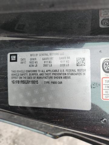 1G1FB1RS8J0118015 - 2018 CHEVROLET CAMARO LT GRAY photo 13