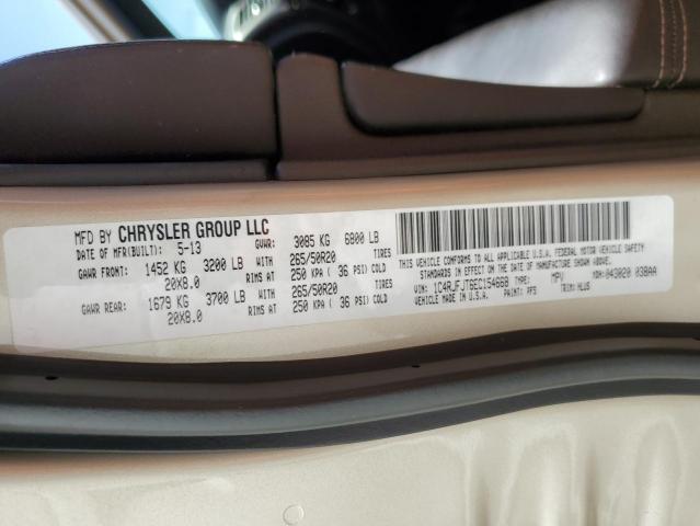 1C4RJFJT6EC154668 - 2014 JEEP GRAND CHER SUMMIT ოქროსფერი ფოტო 12