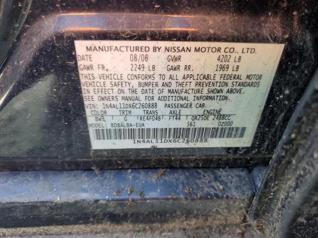 1N4AL11DX6C260888 - 2006 NISSAN ALTIMA S BLUE photo 12