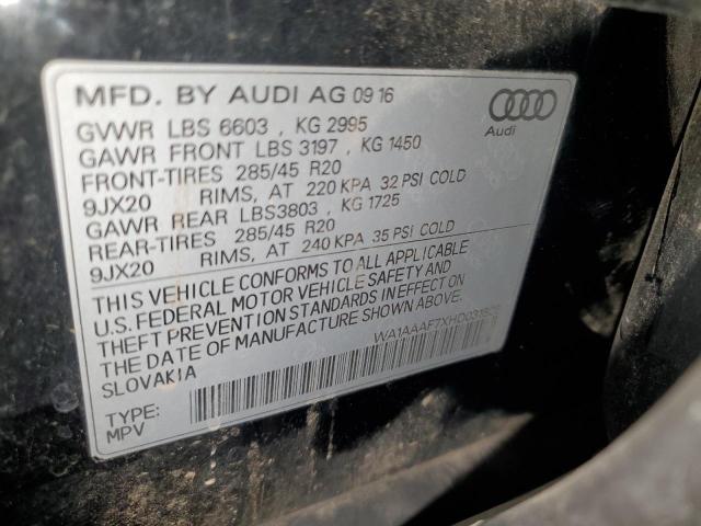 WA1AAAF7XHD031606 - 2017 AUDI Q7 PREMIUM BLACK photo 14