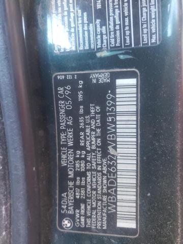 WBADE6326VBW51399 - 1997 BMW 540 I AUTOMATIC BLACK photo 10