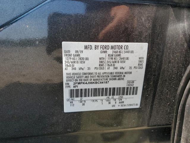 2FMPK4J98KBC64187 - 2019 FORD EDGE SEL 石墨色 照片 13