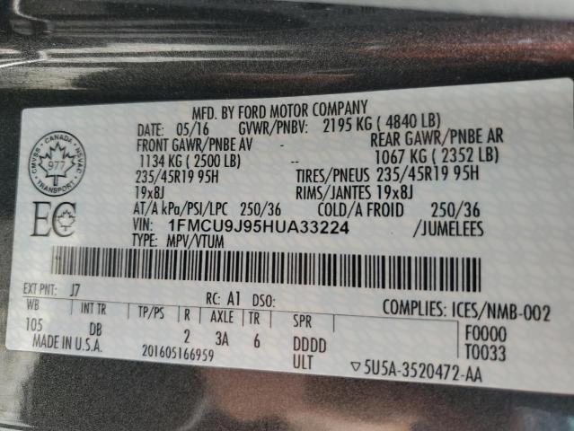 1FMCU9J95HUA33224 - 2017 FORD ESCAPE TITANIUM 石墨色 照片 13