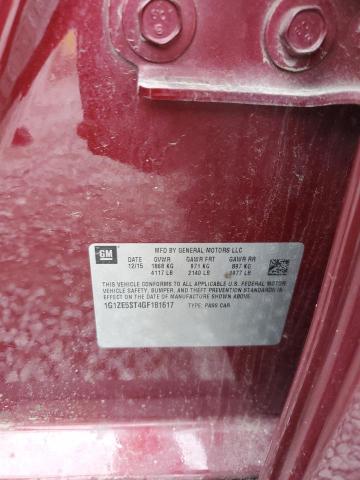 1G1ZE5ST4GF181617 - 2016 CHEVROLET MALIBU LT 勃艮第红 照片 12
