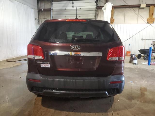 5XYKTCA12BG123725 - 2011 KIA SORENTO BASE BURGUNDY photo 6