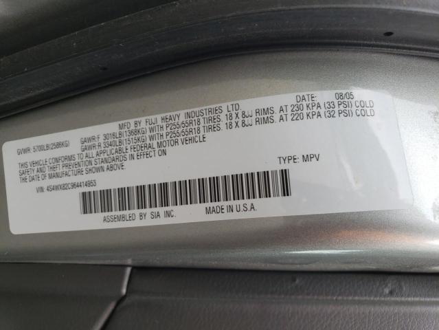 4S4WX82C964414953 - 2006 SUBARU B9 TRIBECA 3.0 H6 SILVER photo 13