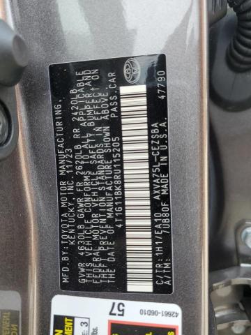 4T1G11BK8RU115205 - 2024 TOYOTA CAMRY SE NIGHT SHADE GRAY photo 12