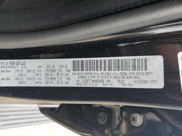 1C6SRFFT0KN855488 - 2019 RAM 1500 BIG HORN/LONE STAR BLACK photo 12