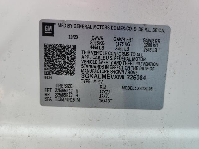 3GKALMEVXML326084 - 2021 GMC TERRAIN SLE WHITE photo 12