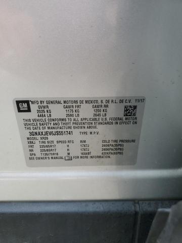 3GNAXJEV6JS551741 - 2018 CHEVROLET EQUINOX LT Արծաթագույն լուսանկար 14