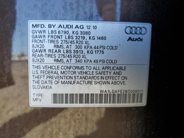 WA1LGAFE2BD006311 - 2011 AUDI Q7 PREMIUM PLUS Qəhvəyi foto 13