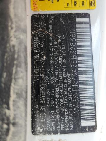 WBAEK73425B328360 - 2005 BMW 645 CI AUTOMATIC Ақ фото 10