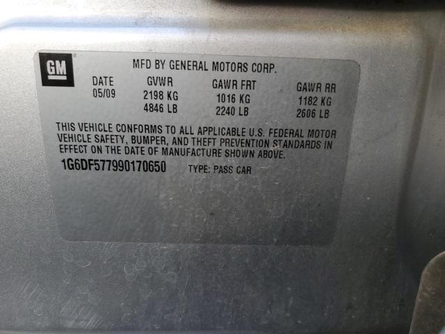 1G6DF577990170650 - 2009 CADILLAC CTS SILVER photo 12