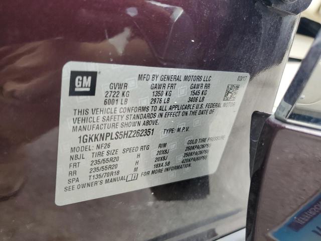 1GKKNPLS5HZ262351 - 2017 GMC ACADIA DENALI BURGUNDY photo 14