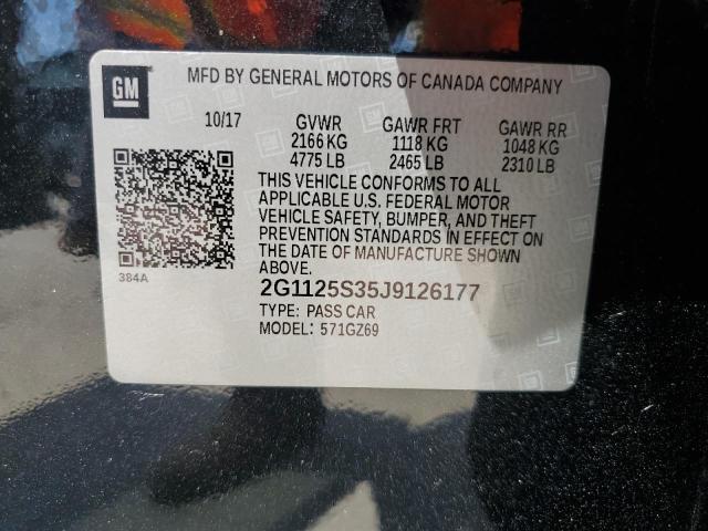 2G1125S35J9126177 - 2018 CHEVROLET IMPALA PREMIER BLACK photo 12