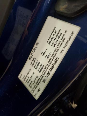 5YJ3E1EA0KF396912 - 2019 TESLA MODEL 3 BLUE photo 12