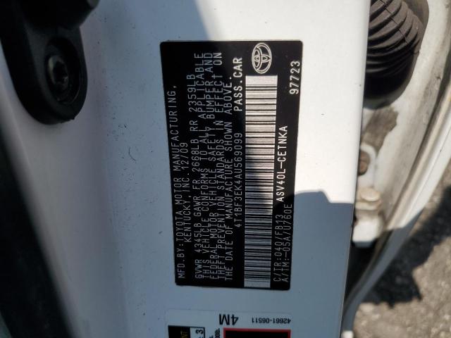 4T1BF3EK4AU569099 - 2010 TOYOTA CAMRY BASE თეთრი ფოტო 12