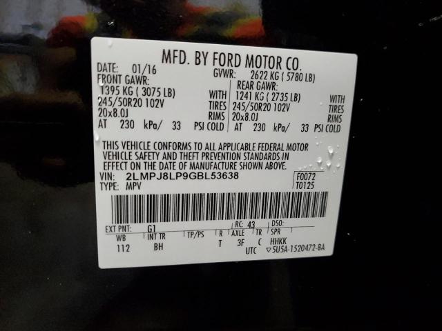 2LMPJ8LP9GBL53638 - 2016 LINCOLN MKX RESERVE 黑色 照片 13