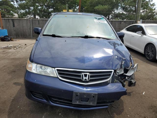 5FNRL18624B086237 - 2004 HONDA ODYSSEY EX BLUE photo 5