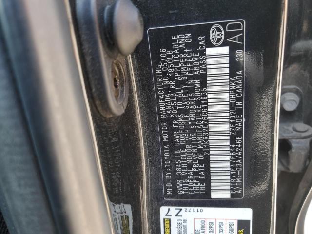 2T1KR32E76C611635 - 2006 TOYOTA COROLLA MA XR BLACK photo 13