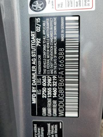 WDDUG8FB6FA166388 - 2015 MERCEDES-BENZ S 550 4MATIC SILVER photo 12