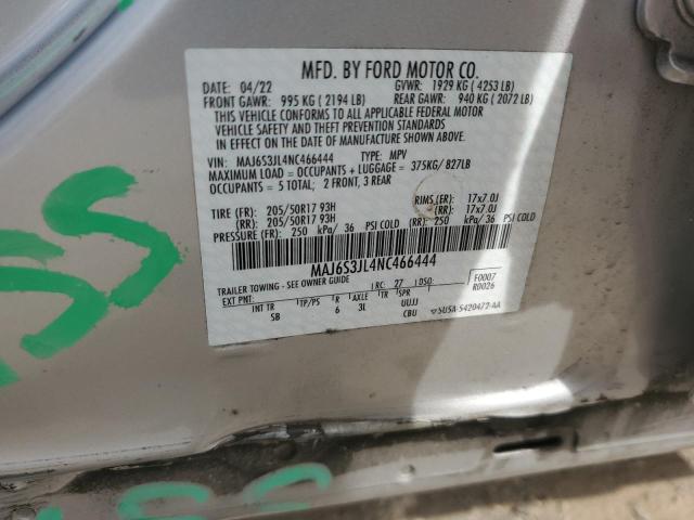 MAJ6S3JL4NC466444 - 2022 FORD ECOSPORT SES 银色 照片 12