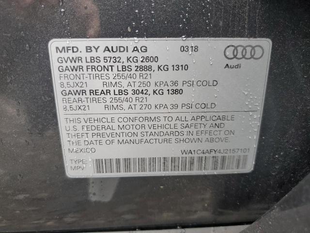 WA1C4AFY4J2157101 - 2018 AUDI SQ5 PRESTIGE GRAY photo 14