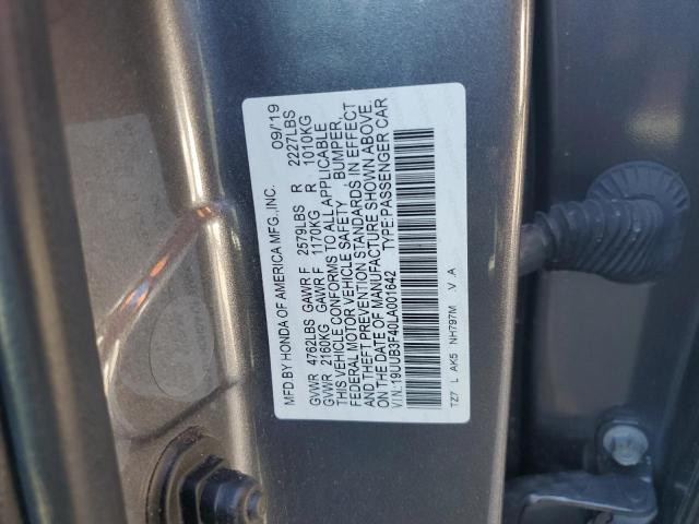 19UUB3F40LA001642 - 2020 ACURA TLX TECHNOLOGY GRAY photo 12