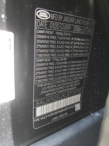 SALWR2SUXLA719100 - 2020 LAND ROVER RANGE ROVE HSE BLACK photo 13