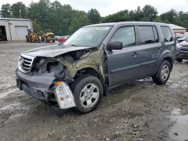 5FNYF4H28FB023759 - 2015 HONDA PILOT LX GRAY photo 1