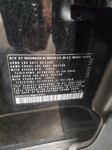 3VV2B7AX1MM022231 - 2021 VOLKSWAGEN TIGUAN SE 黑色 照片 14