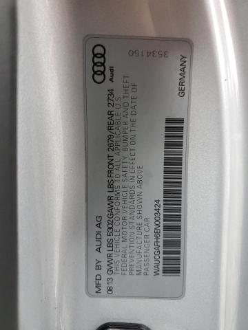 WAUCGAFH6EN003424 - 2014 AUDI S5 PREMIUM PLUS SILVER photo 13