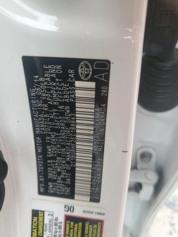 2T1BURHE2EC188843 - 2014 TOYOTA COROLLA L თეთრი ფოტო 12