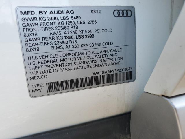 WA1GAAFY3P2013574 - 2023 AUDI Q5 PREMIUM 45 WHITE photo 12