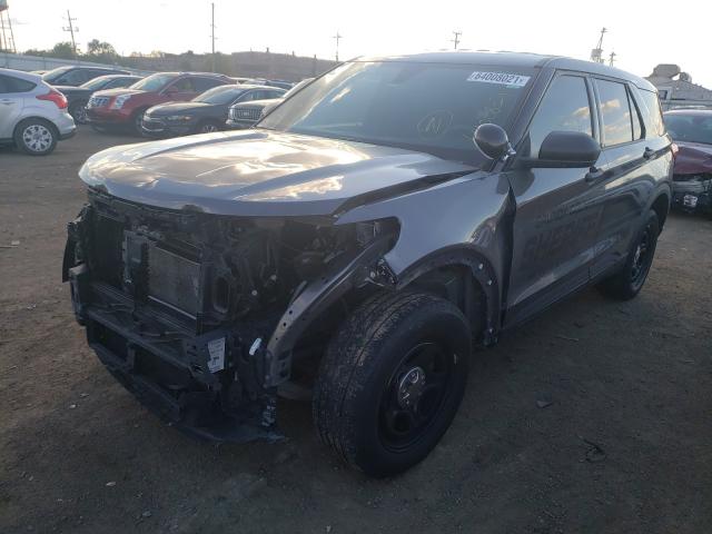 1FM5K8AB4LGC15127 - 2020 FORD EXPLORER POLICE INTERCEPTOR GRAY photo 2