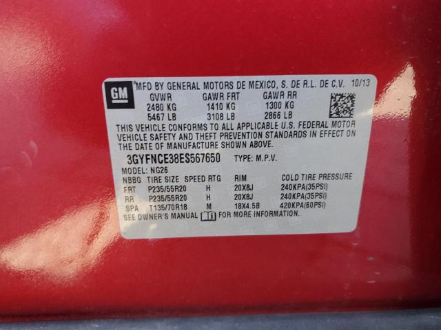 3GYFNCE38ES567650 - 2014 CADILLAC SRX PERFORMANCE COLLECTION Қызыл фото 13