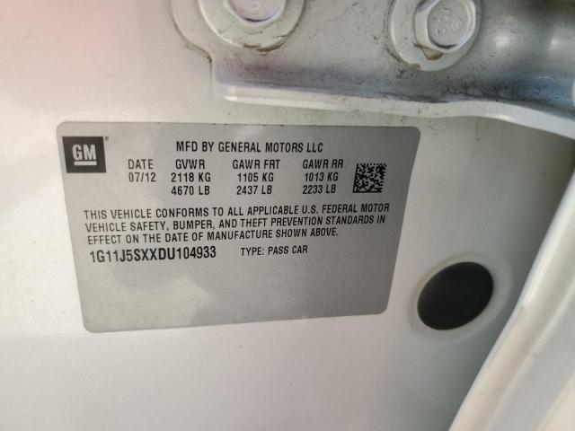 1G11J5SXXDU104933 - 2013 CHEVROLET MALIBU LTZ 奶油色 照片 12