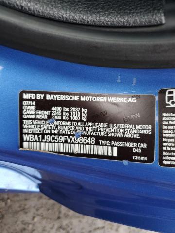 WBA1J9C59FVX98648 - 2015 BMW M235XI BLUE photo 12