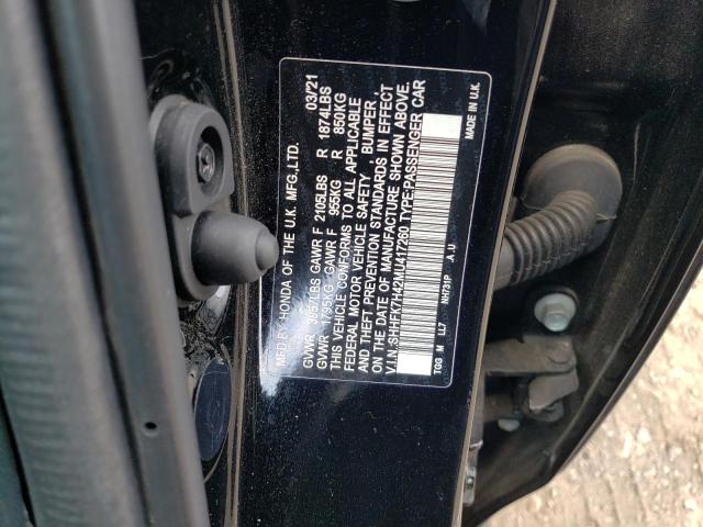 SHHFK7H42MU417260 - 2021 HONDA CIVIC SPORT 黑色 照片 12