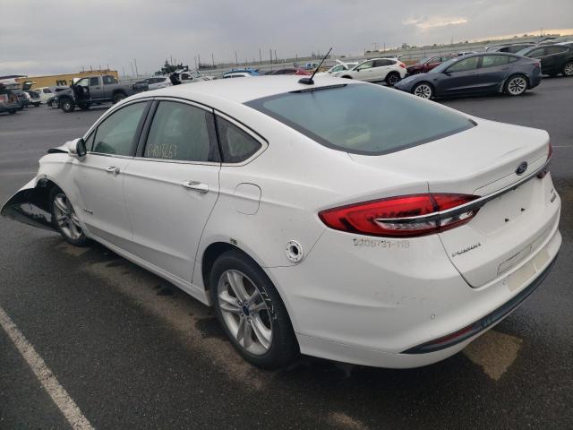 3FA6P0LU5JR171547 - 2018 FORD FUSION SE HYBRID WHITE photo 2